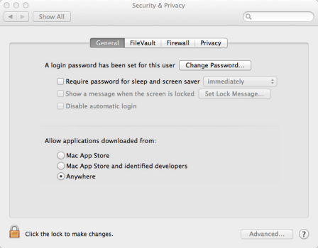 security
              settings